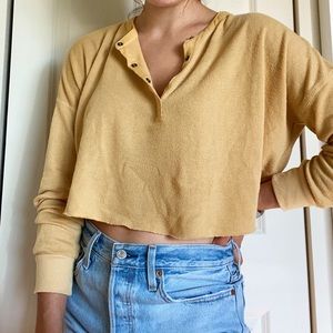 UO Yellow Cropped Long Sleeve